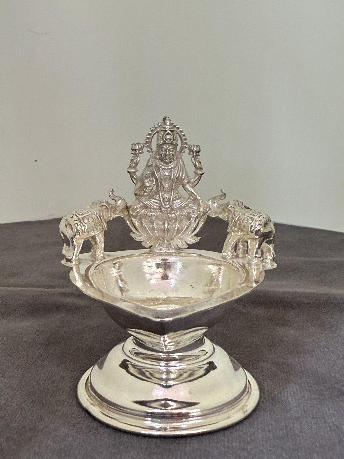 Silver Gajalakshmi Lamp